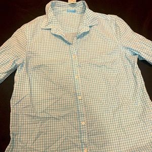 J.Mclaughlin Button up Blue and White Blouse
